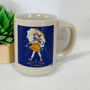 Vintage Morton Salt 1956 Logo Girl When It Rains It Pours Coffee Tea Mug Cup Mug